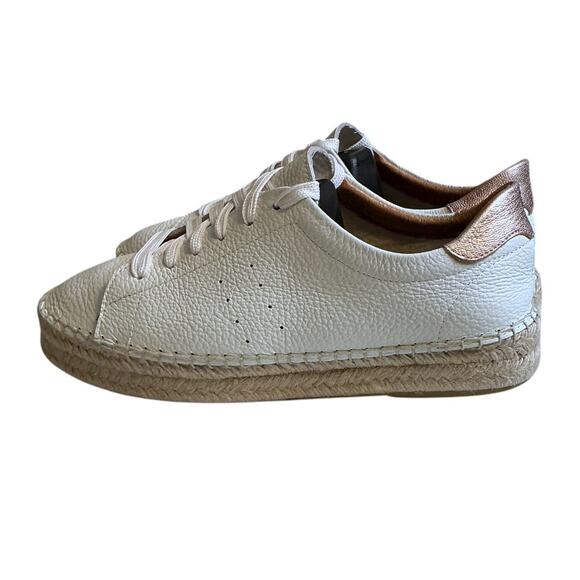 Dalson Espadrilles White Leather Lace Up Jute Platform Sneakers Sz 6/EU37 - Picture 2 of 12